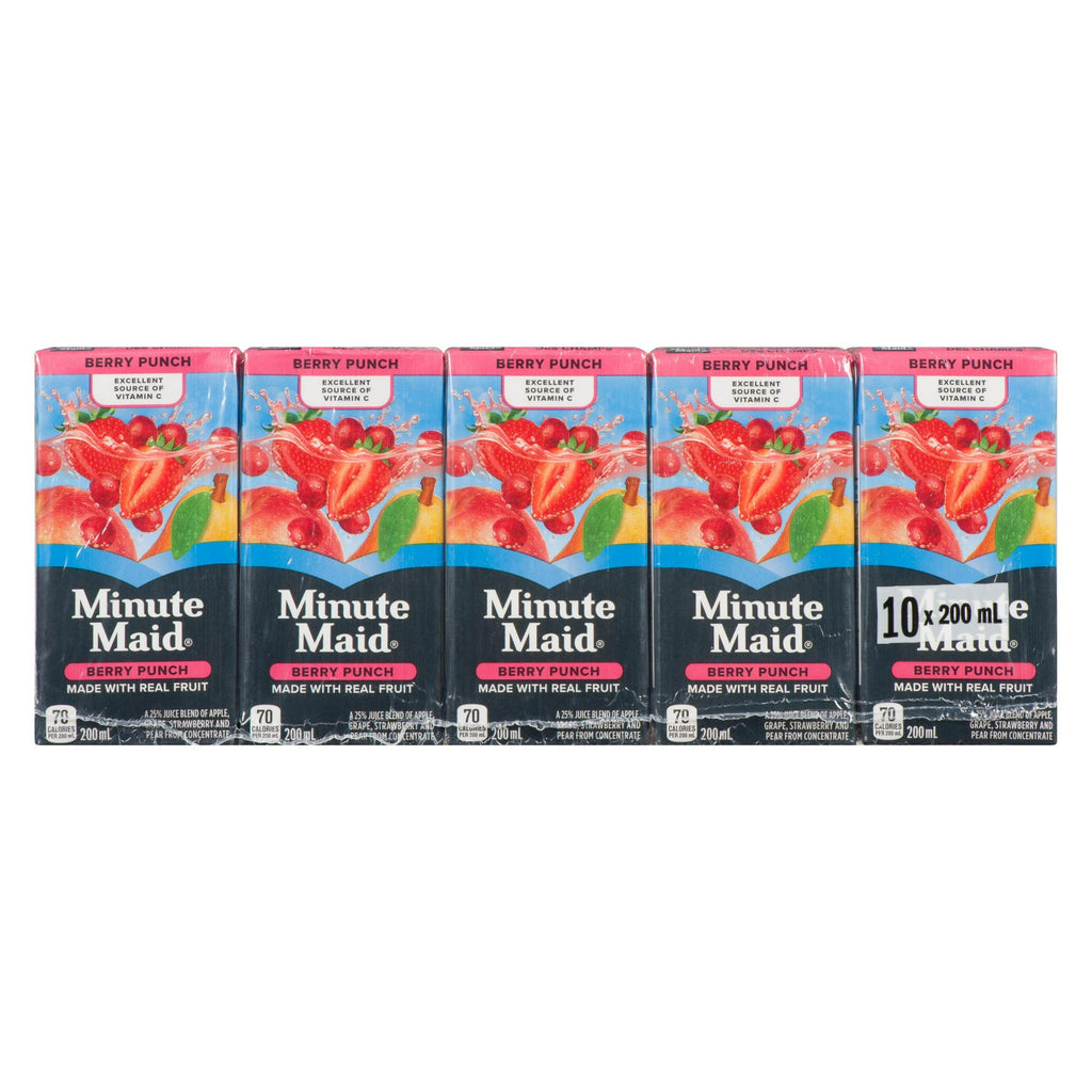 Minute Maid Berry Punch Juice Boxes Perfect for On-The-Go, 10x200ml, 2L/67.6 fl. oz - Front Of Package