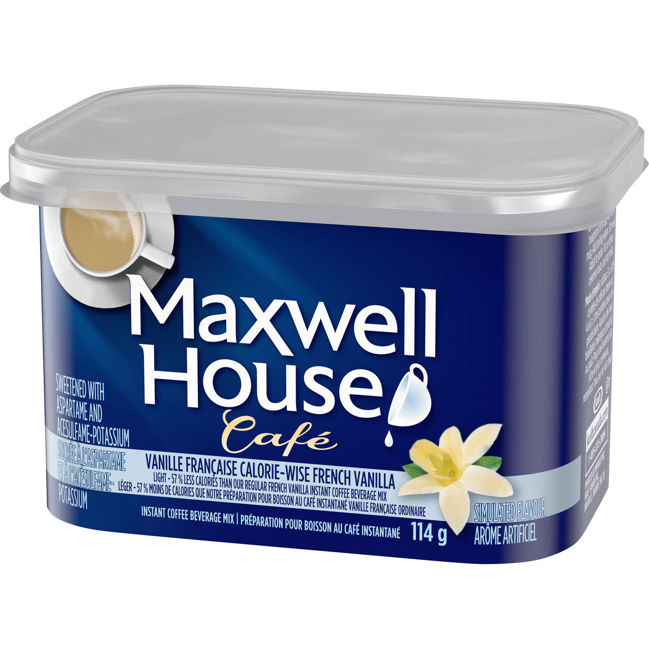 MAXWELL HOUSE Caf Calorie-Wise French Vanilla Instant Coffee 114 grams - {Imported from Canada}