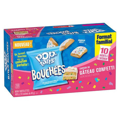 Kellogg's Pop-Tarts Bites, Mini Pastries Confetti Cake Flavour, 10 pouches, 400g/14.1 oz., {Imported from Canada}