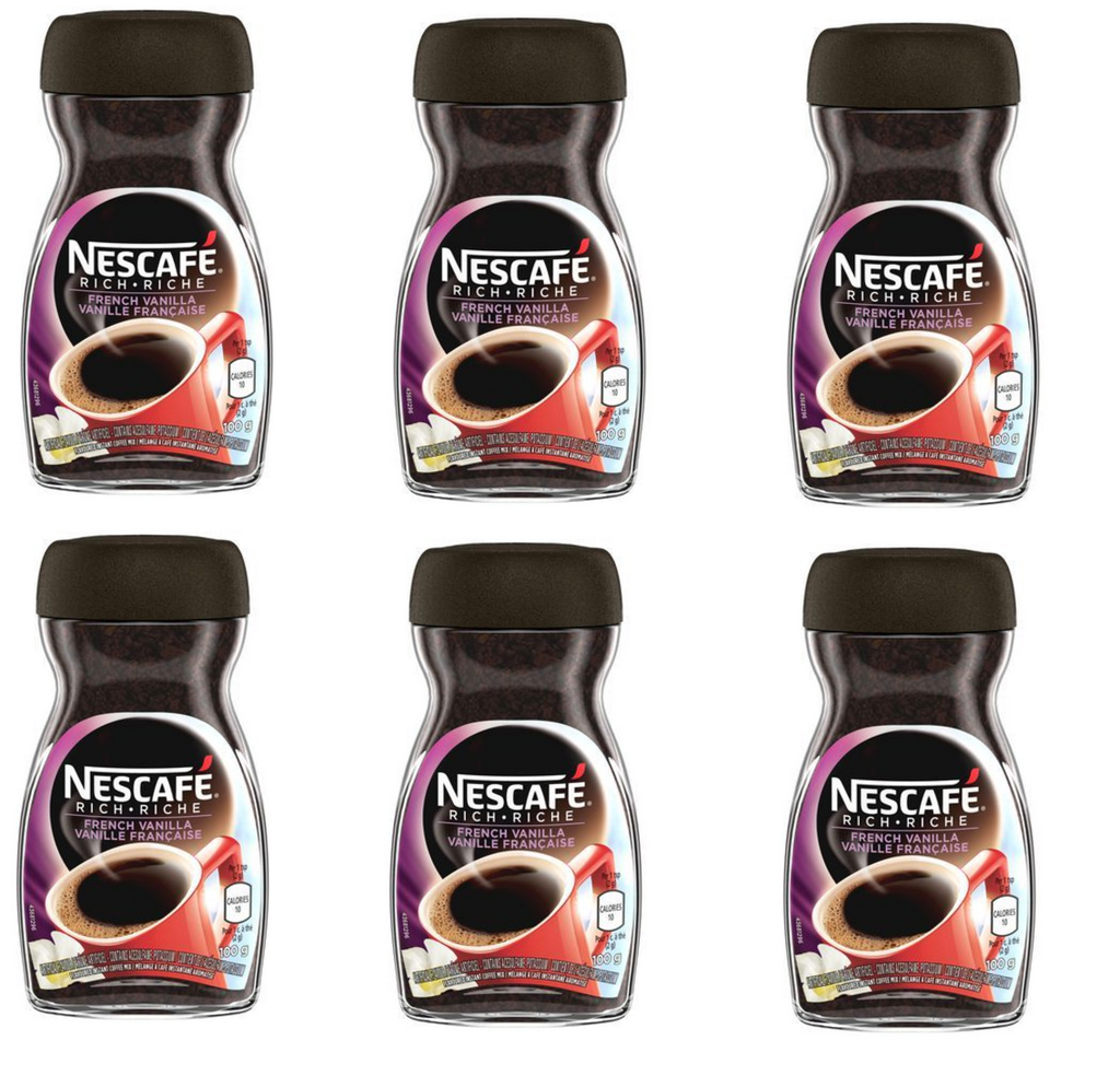 Nescafe Rich French Vanilla Instant Coffee 6 x 100g/3.5 oz., {Imported from Canada}