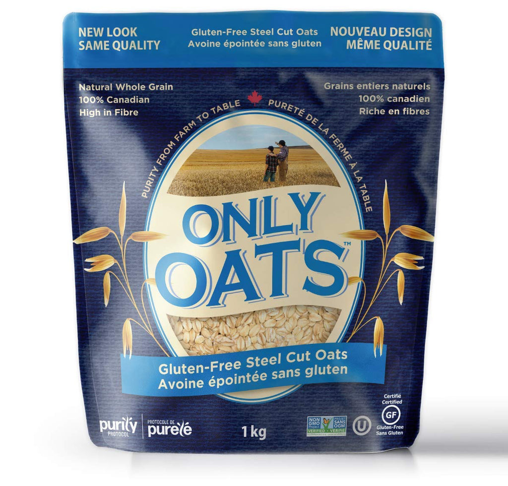 Only Oats Pure Gluten Free Steel Cut Oats, 1Kg/35.27oz {Imported from Canada}