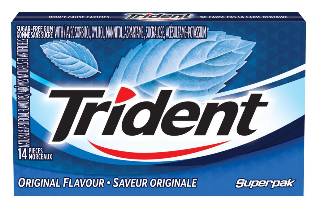 Trident Original Chewing Gum, 12 Pack (14 Pieces Each) {Imported from Canada}