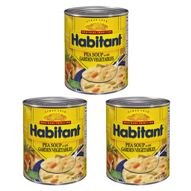 Habitant Pea Soup with Garden Vegetables 796ml/28 fl. oz. 3-Pack {Imported from Canada}