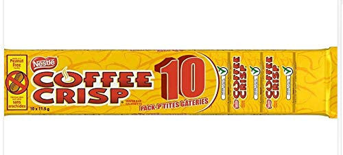 COFFEE CRISP Minis, 575g/20.3oz., (5 Packs of 10 Mini Chocolate Bars){Imported from Canada}