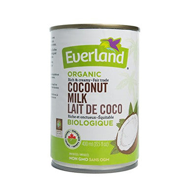 EVERLAND Coconut Milk Organic Non-Gmo, 400ml/13.5 oz., {Canadian}