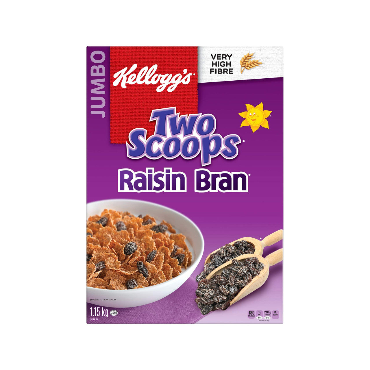 Kellogg's, Two Scoops, Raisin Bran Cereal, 1150g/40.6 oz., {Imported from Canada} Caffeine