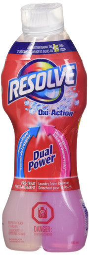 Resolve Oxi-Action, Dual Power Laundry Stain Remover, Pre-Treat, 650 ml/22oz. (Imported from Canada)