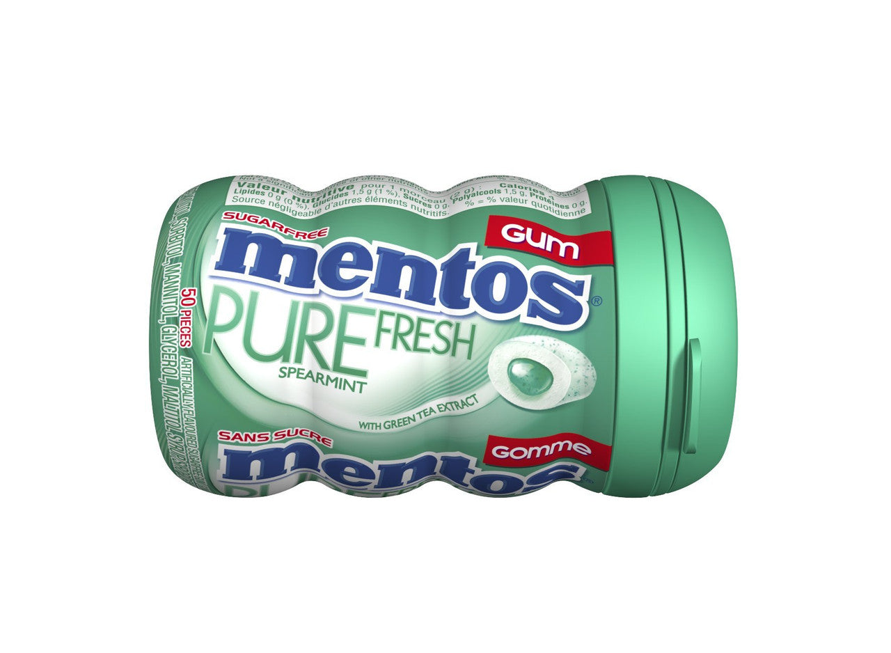 Mentos Pure Fresh Gum, Spearmint, Pack Of 6 {imported From Canada 