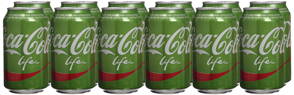 Coca-Cola Life Soft Drinks, 355mL Cans, 12 Pack, {Imported from Canada}