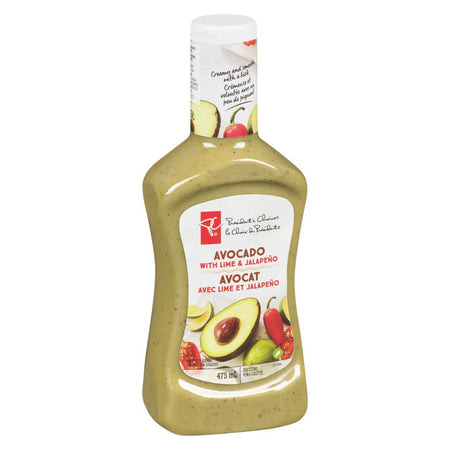 PC Salad Dressing, Lime-Jalapeno & Avocado 475mL/16 oz {Imported from Canada}