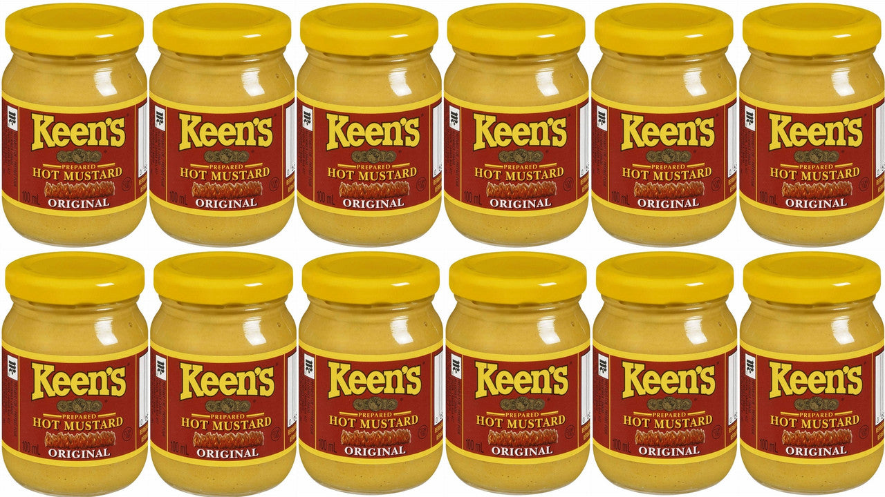 Keen's Prepared, Hot Mustard, 100ml/3.4 fl.oz., Case Pack 12 Count {Imported from Canada},