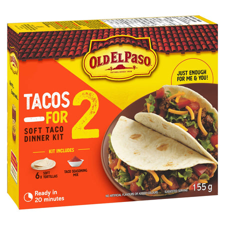 Old El Paso Tacos For Two Hard Taco Dinner Kit, 155g/5.5 oz., {Imported from Canada}