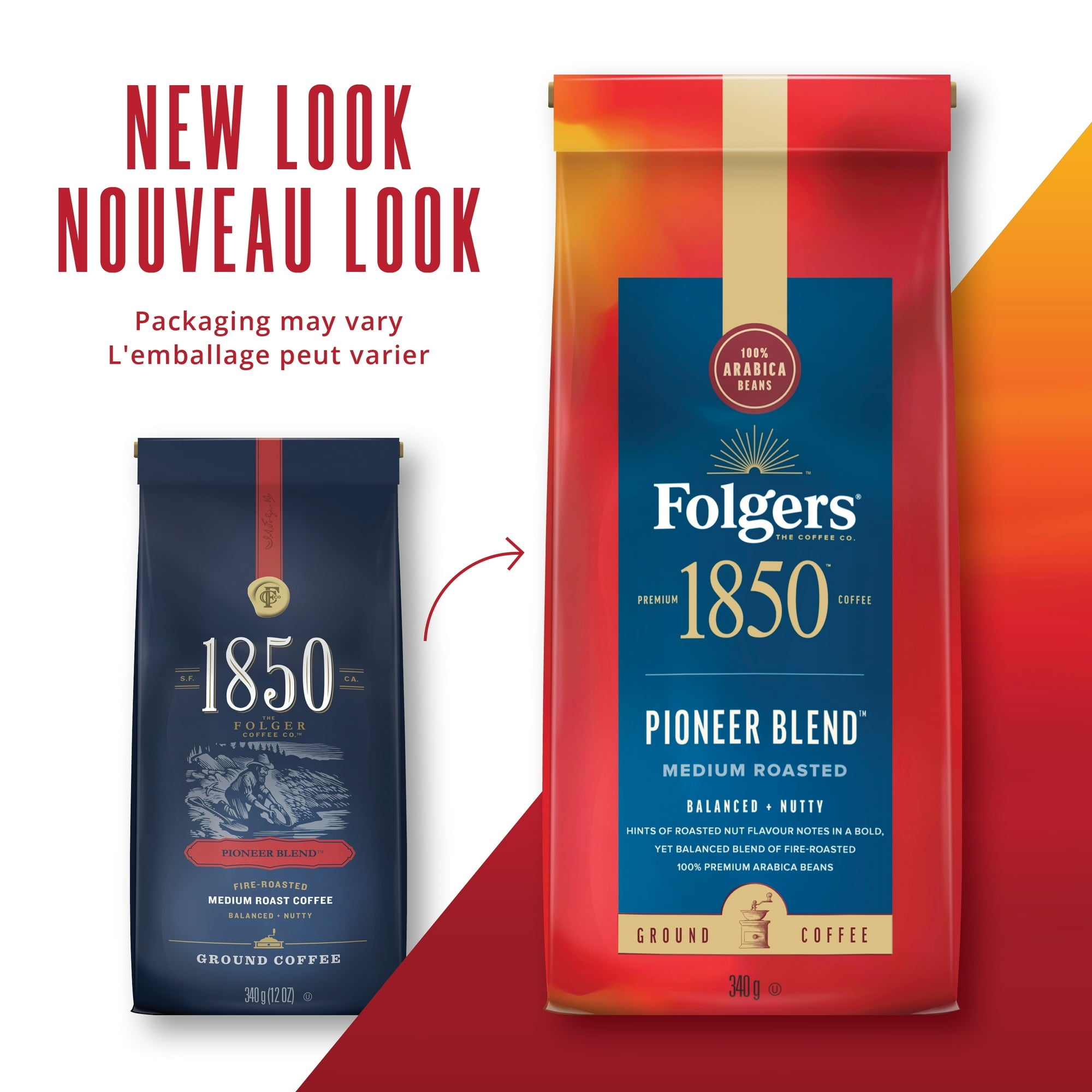 Folgers 1850 Pioneer Blend, Ground Coffee, 340g/12oz. - New Look