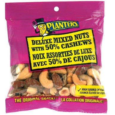 Planters Deluxe Mixed Nuts, 50% Cashews 80g/2.8oz., {Imported from Canada}
