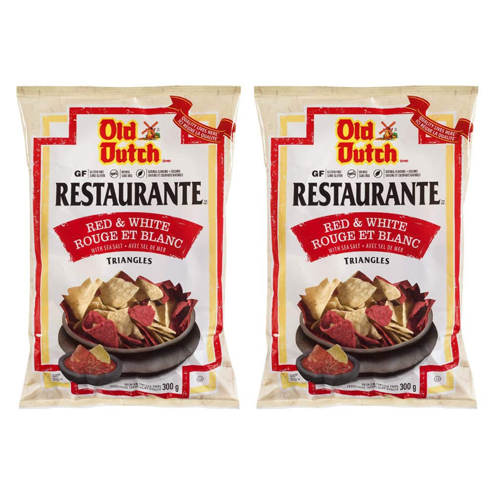 Old Dutch Restaurante Red & White Tortilla Chips, 300g/10.6oz, 2-Pack {Imported from Canada}