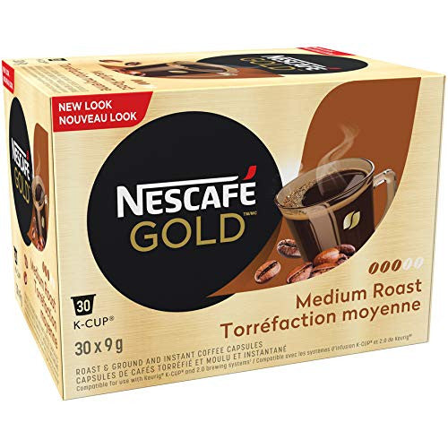 NESCAFE Gold Rich & Smooth Keurig K cup Capsules (30 Cups)(Imported from Canada)