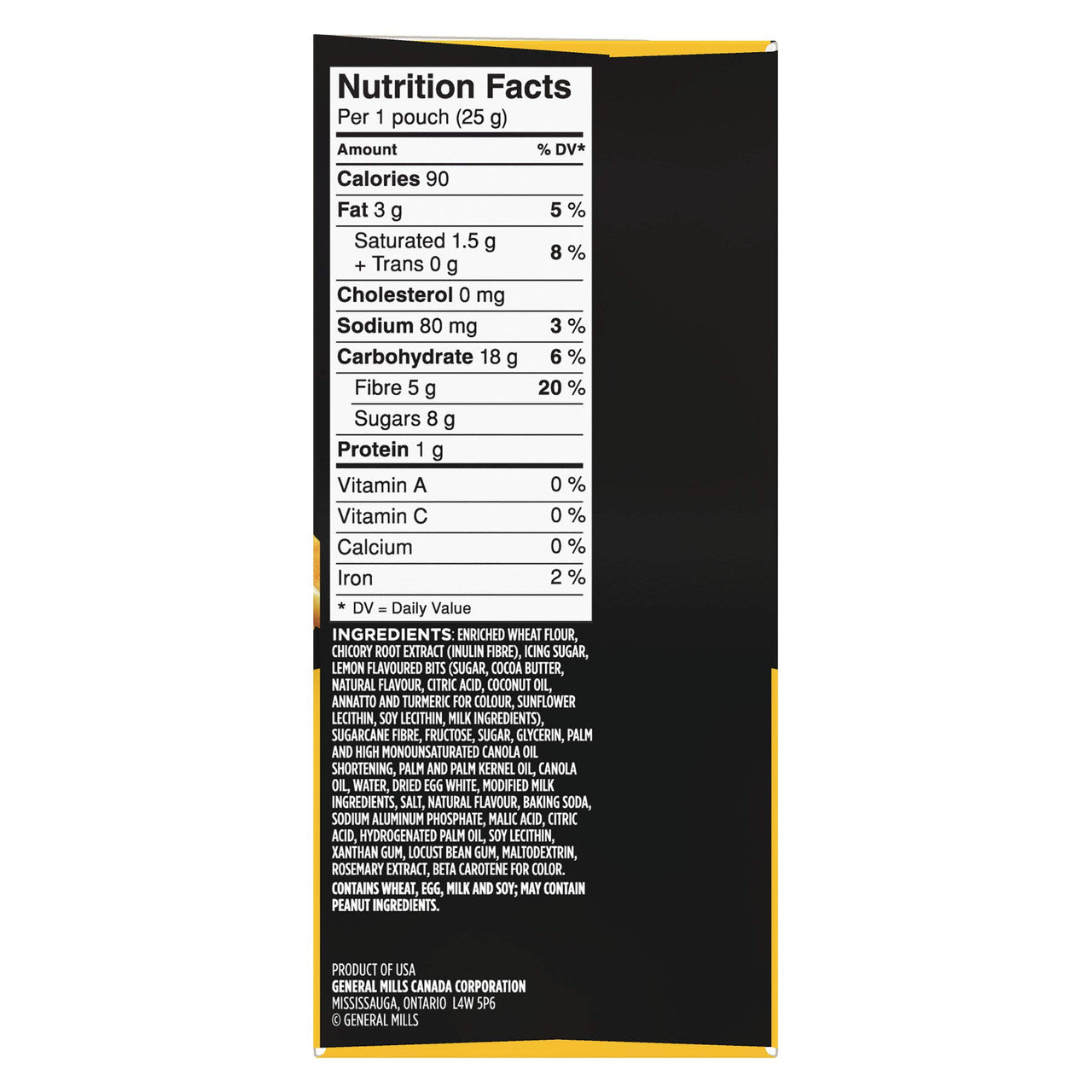 Fibre 1 Delights Bar, Lemon Flavour, 5ct, 125g/4.4oz, {Imported from Canada}
