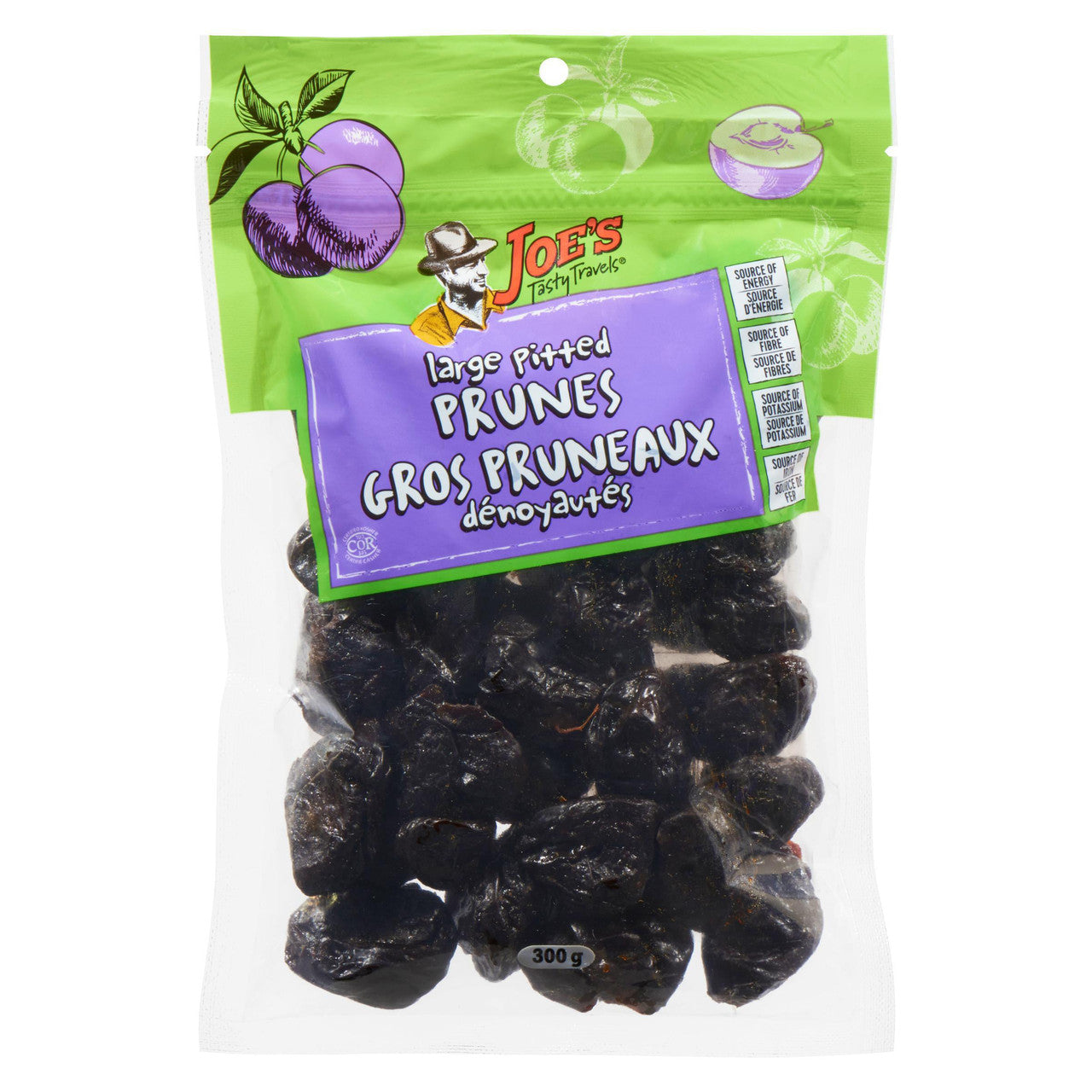 Joe's Tasty Travels Large Dried Pitted Prunes, 300g/10.5 oz. Bag, {Canadian}
