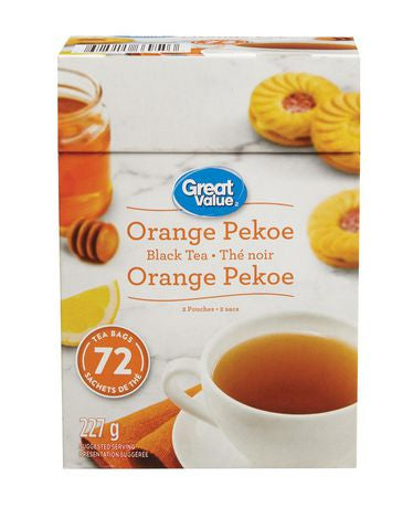 Great Value Orange Pekoe Black Tea, 72ct, 227g, {Imported from Canada}