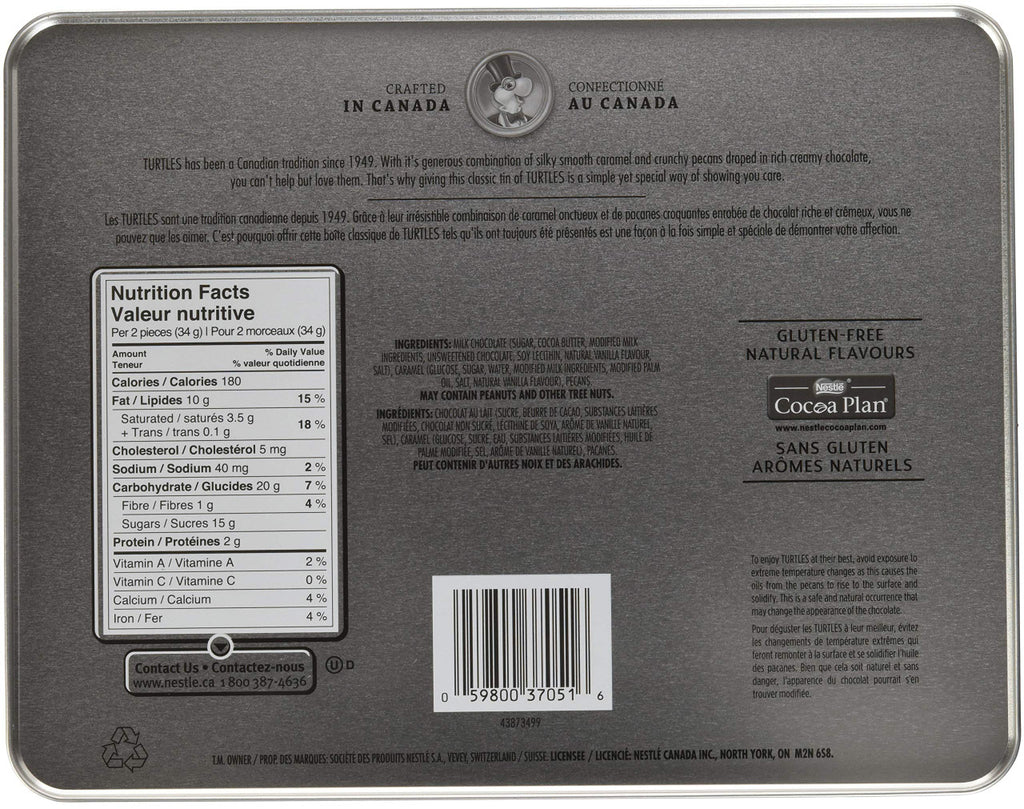 Nestle Turtles Original; Limited Edition; 333g/11.7oz., Tin (Imported from Canada)