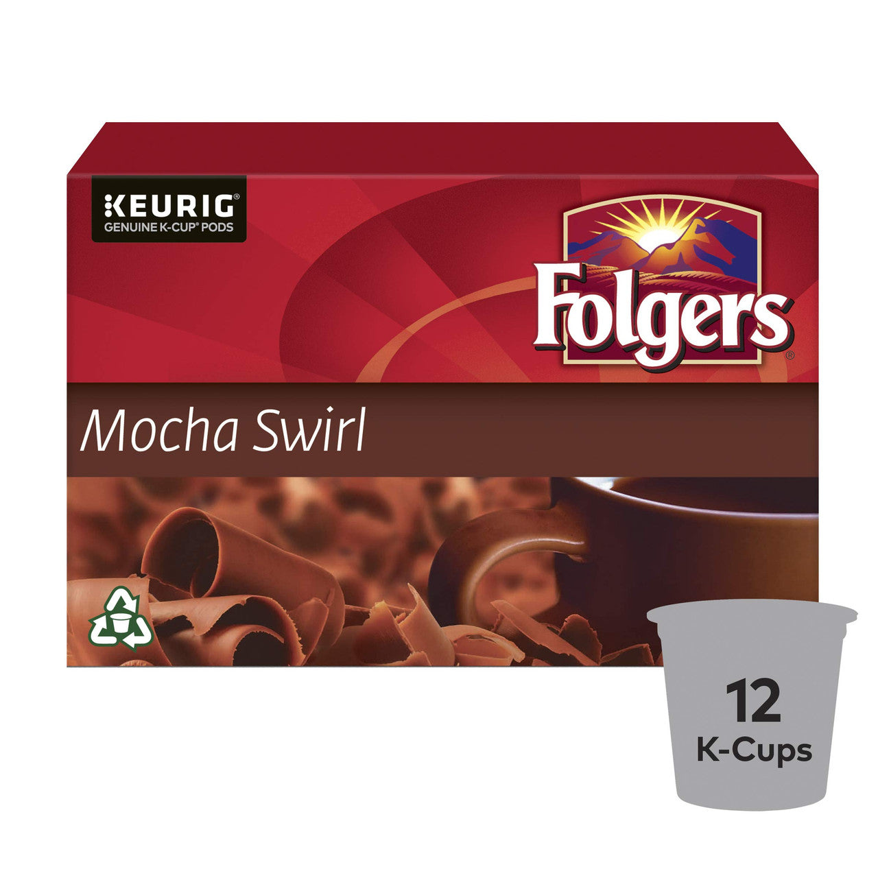 Folgers Mocha Swirl K-Cup Coffee Pods, 12 pods, 108g, {Imported from Canada}