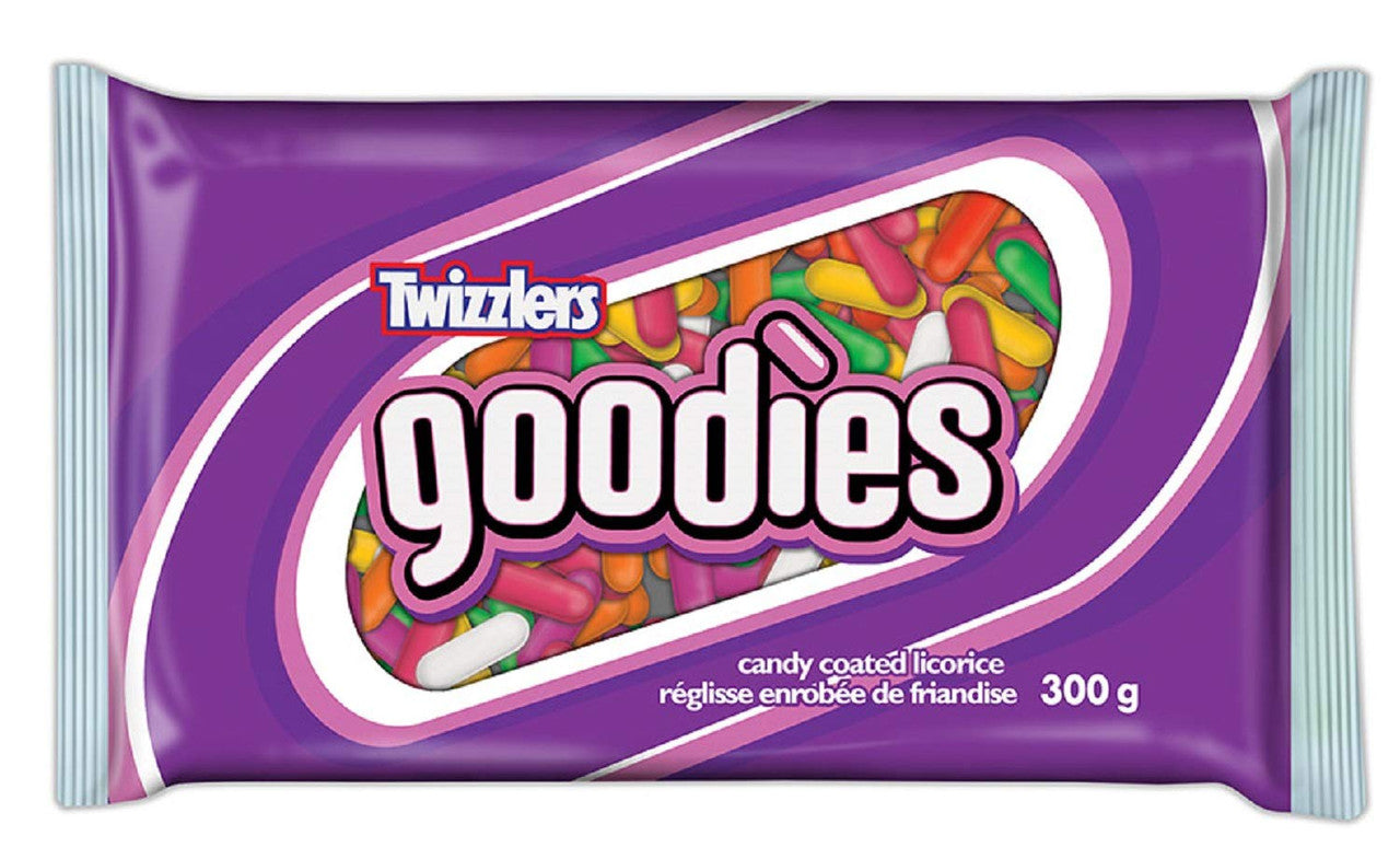 Twizzlers Goodies, Pack of 4 (300g/10.58oz. each). Candy Coated Licorice, {Imported from Canada}