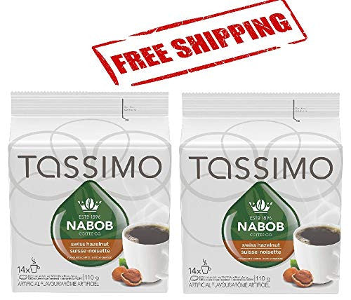 Tassimo Nabob Swiss Hazelnut Coffee, 14 T-Discs (2 Pack), {Imported from Canada}