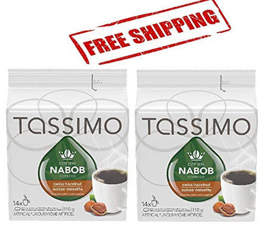 Tassimo Nabob Swiss Hazelnut Coffee, 14 T-Discs (2 Pack), {Imported from Canada}