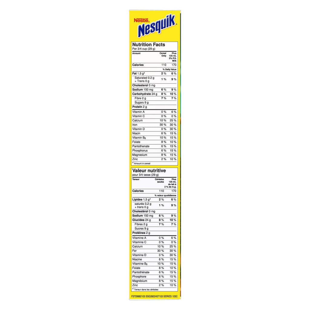 Nesquik Whole Grain Chocolatey Cereal, 340g/12oz.,  {Imported from Canada}