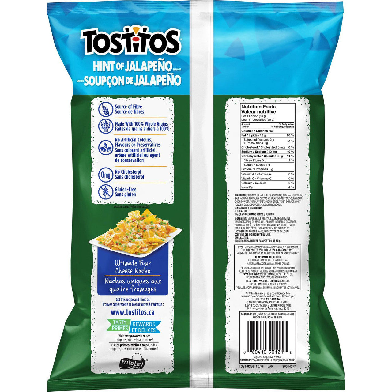 Tostitos Hint of Jalapeno Tortilla Chips 275g/9.7oz, 2-Pack {Imported from Canada}