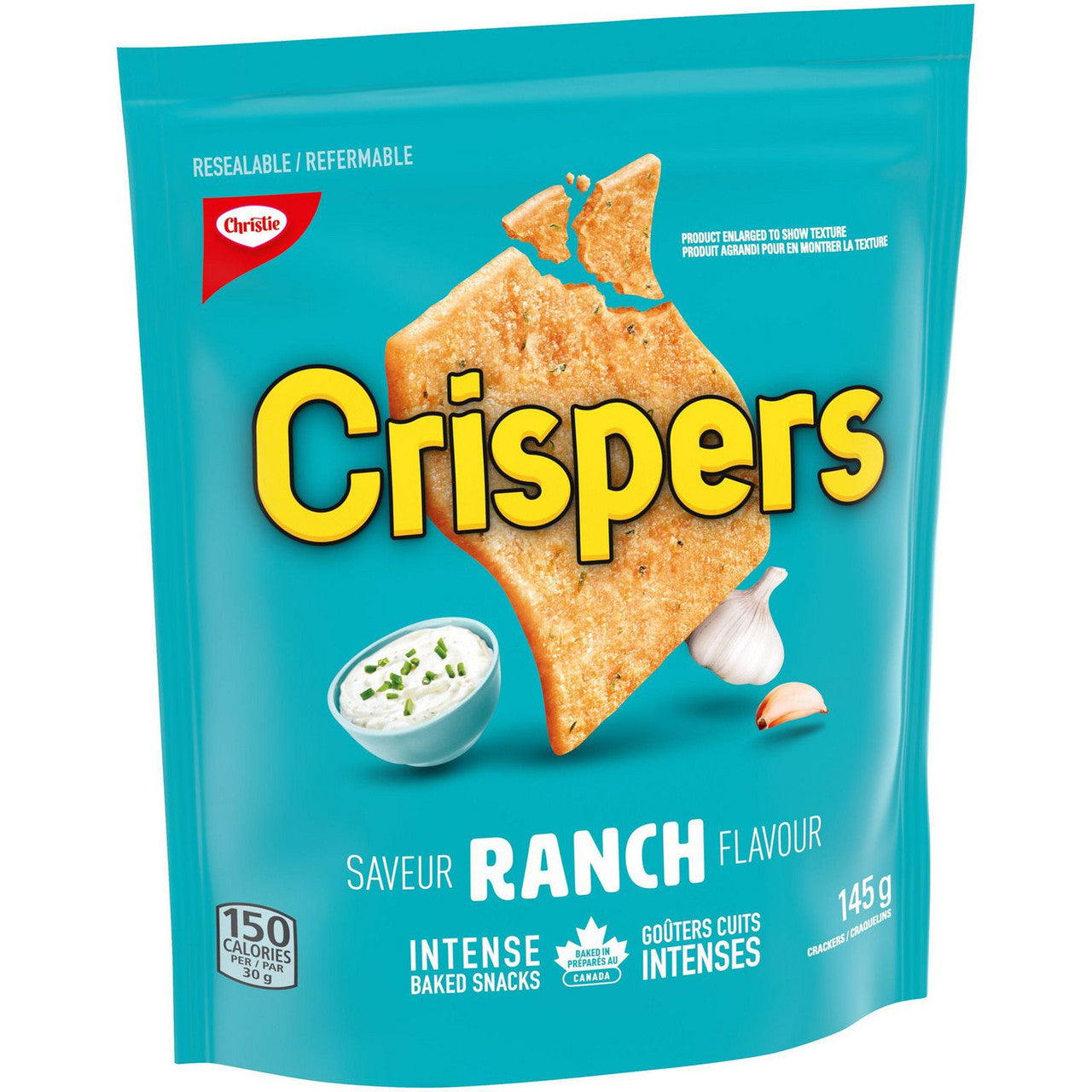 Christie Crispers, Ranch Crackers, 145g/5.1 Ounce, Bag, {Imported from Canada}