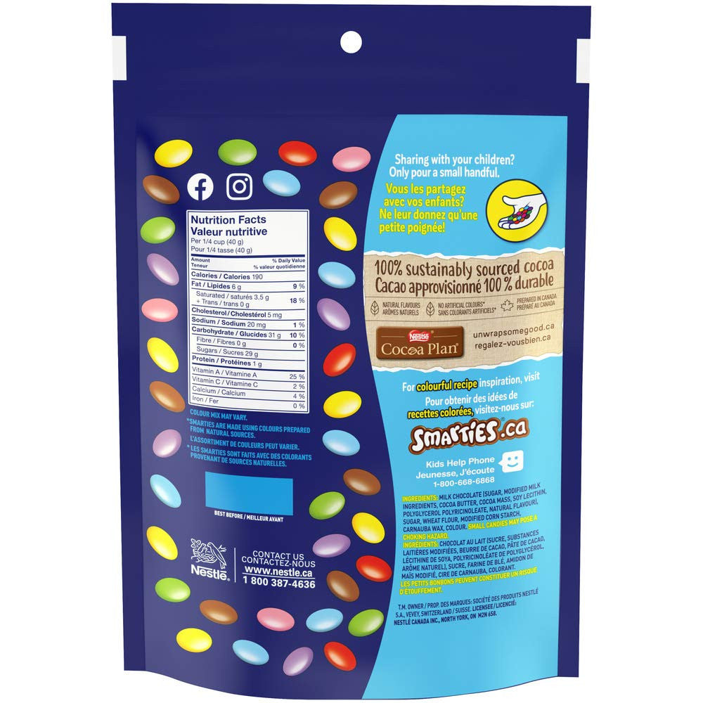 Nestle Chocolate Smarties Pantry Size 1kg/2.2lb Bag, {Imported from Canada}
