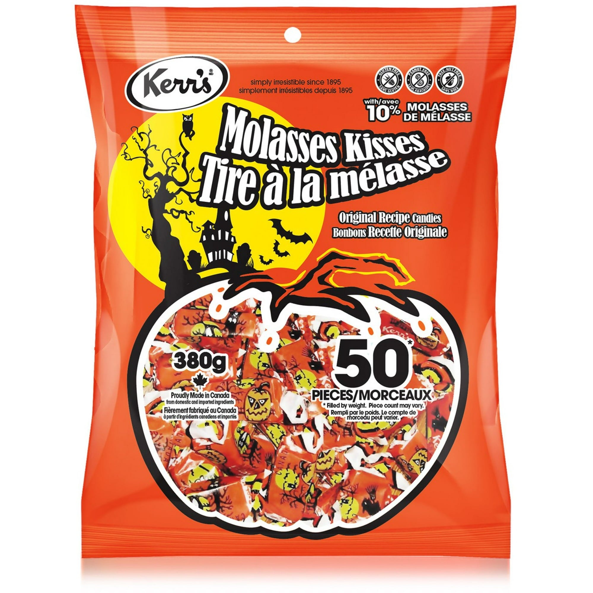 Kerr's Molasses Kisses Candy, 380g/13.4 oz., Bag, front of bag