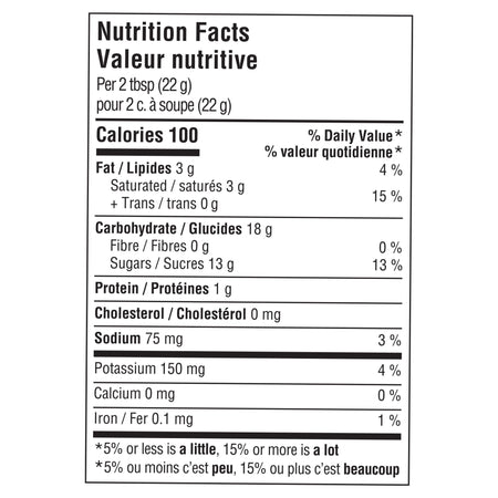 Nutrition facts label for Maxwell House Hazelnut Cafe Instant Coffee Beverage Mix with black text on a white background