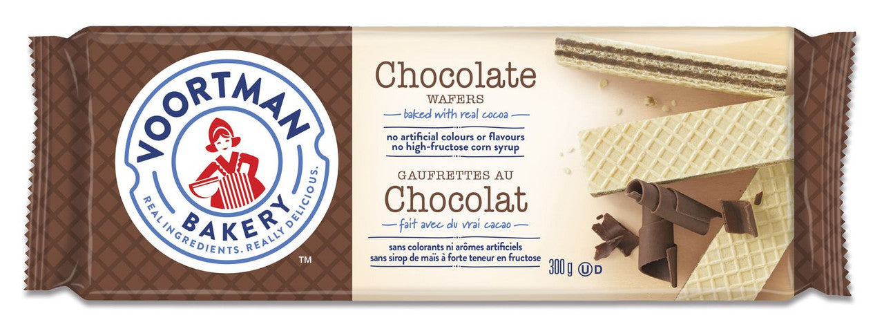 Voortman Chocolate Wafer Cookies, 300g/10.6 oz., {Imported from Canada}