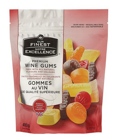 Our Finest Premium Wine Gums 400g bag, (Imported from Canada)