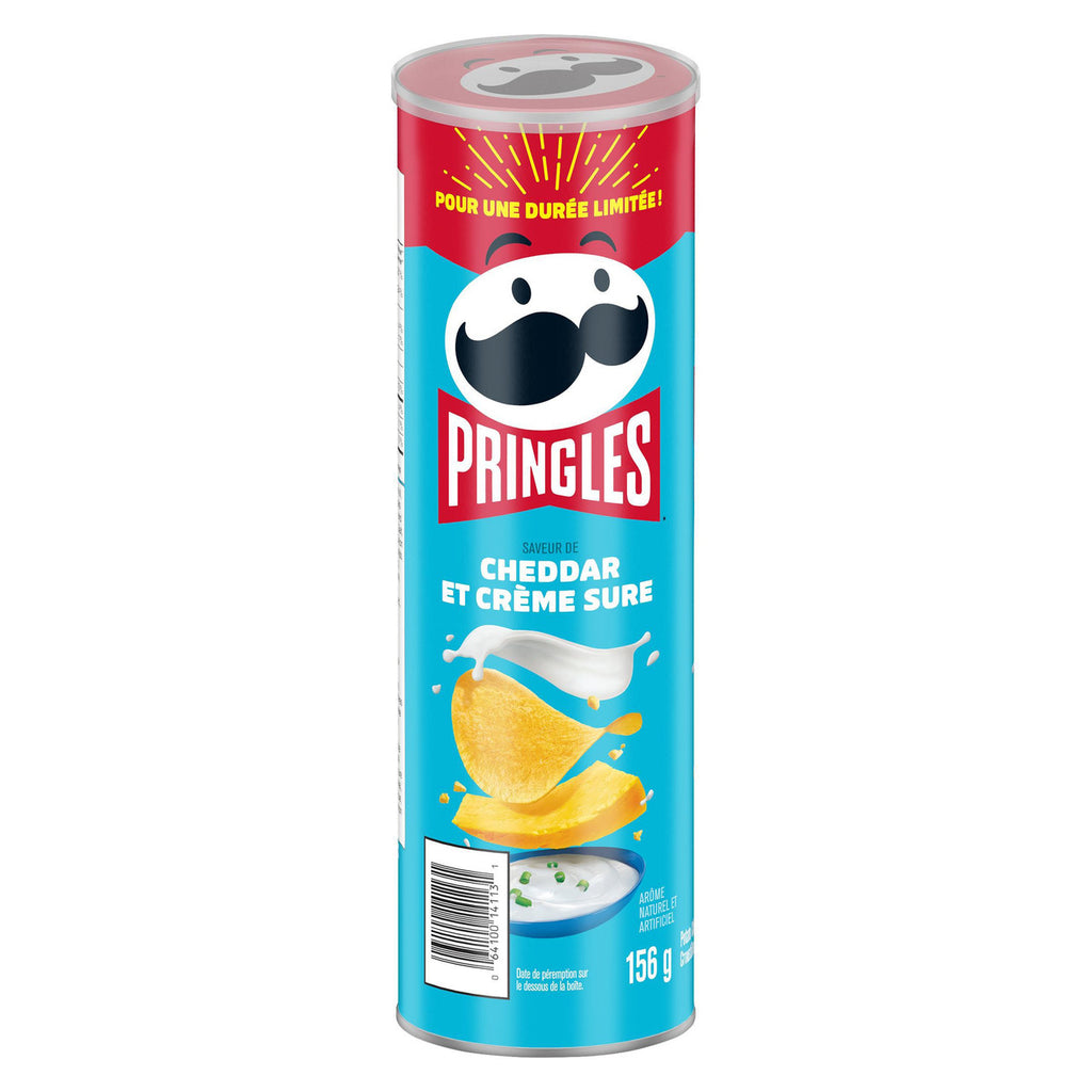 Pringles Cheddar & Sour Cream Flavor Potato Chips, 156g/5.5 oz. {Imported from Canada}