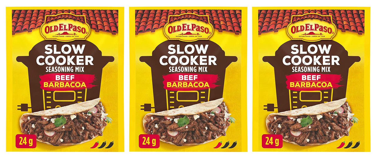 OLD EL PASO Beef Barbacoa Slow Cooker Seasoning Mix, 24g/0.8oz., 3-Pack {Imported from Canada}