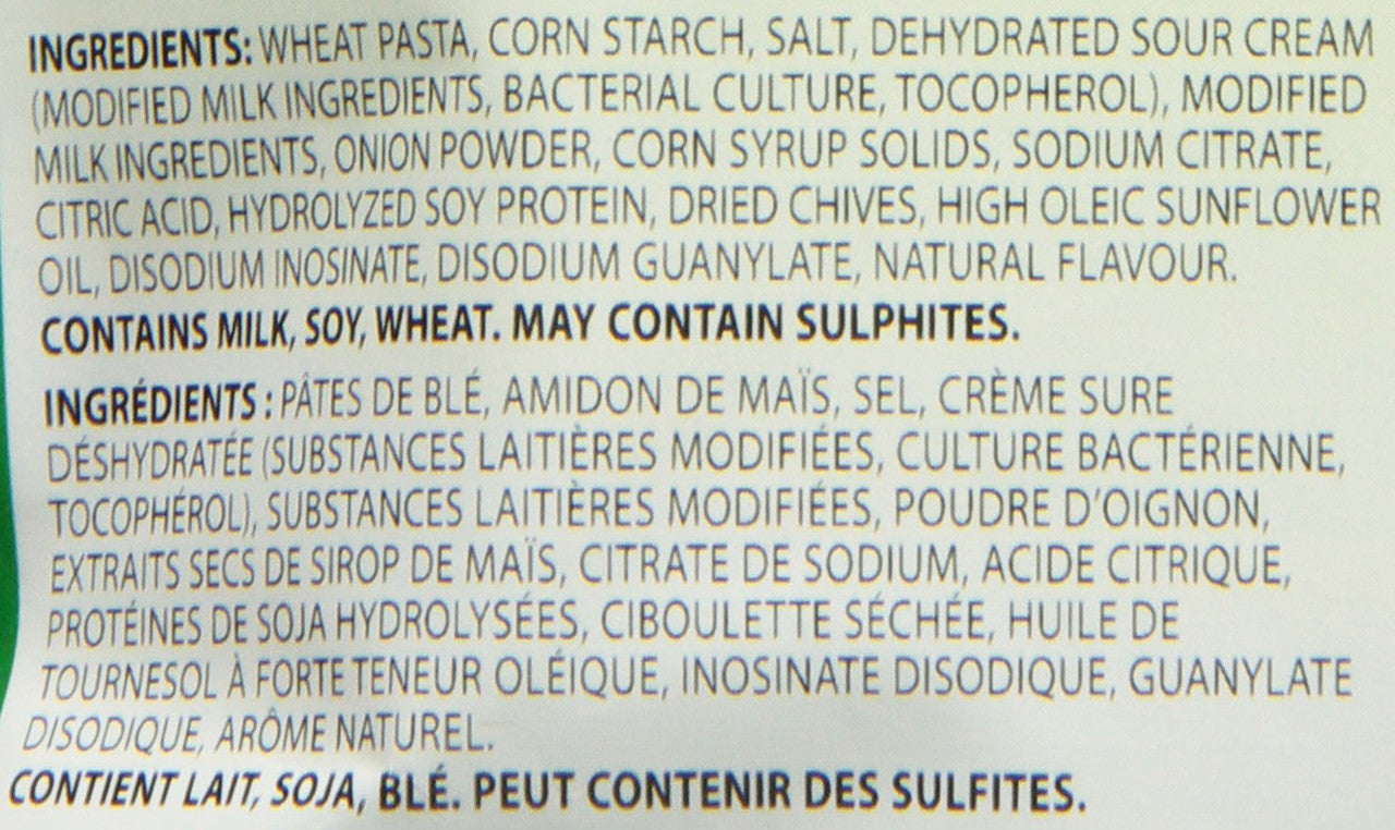 Knorr Sidekicks, Sour Cream & Chives Pasta Side Dish, 120g/4.2oz., 8ct, {Imported from Canada}