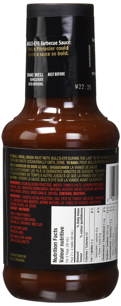 BULL'S-EYE Bold Original BBQ Sauce, 425ml/14oz,  {Imported from Canada}