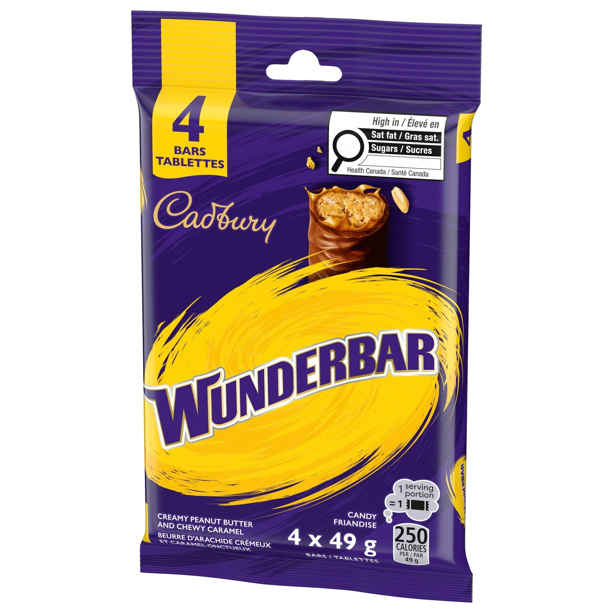 Cadbury Wunderbar chocolate bar package on a white background
