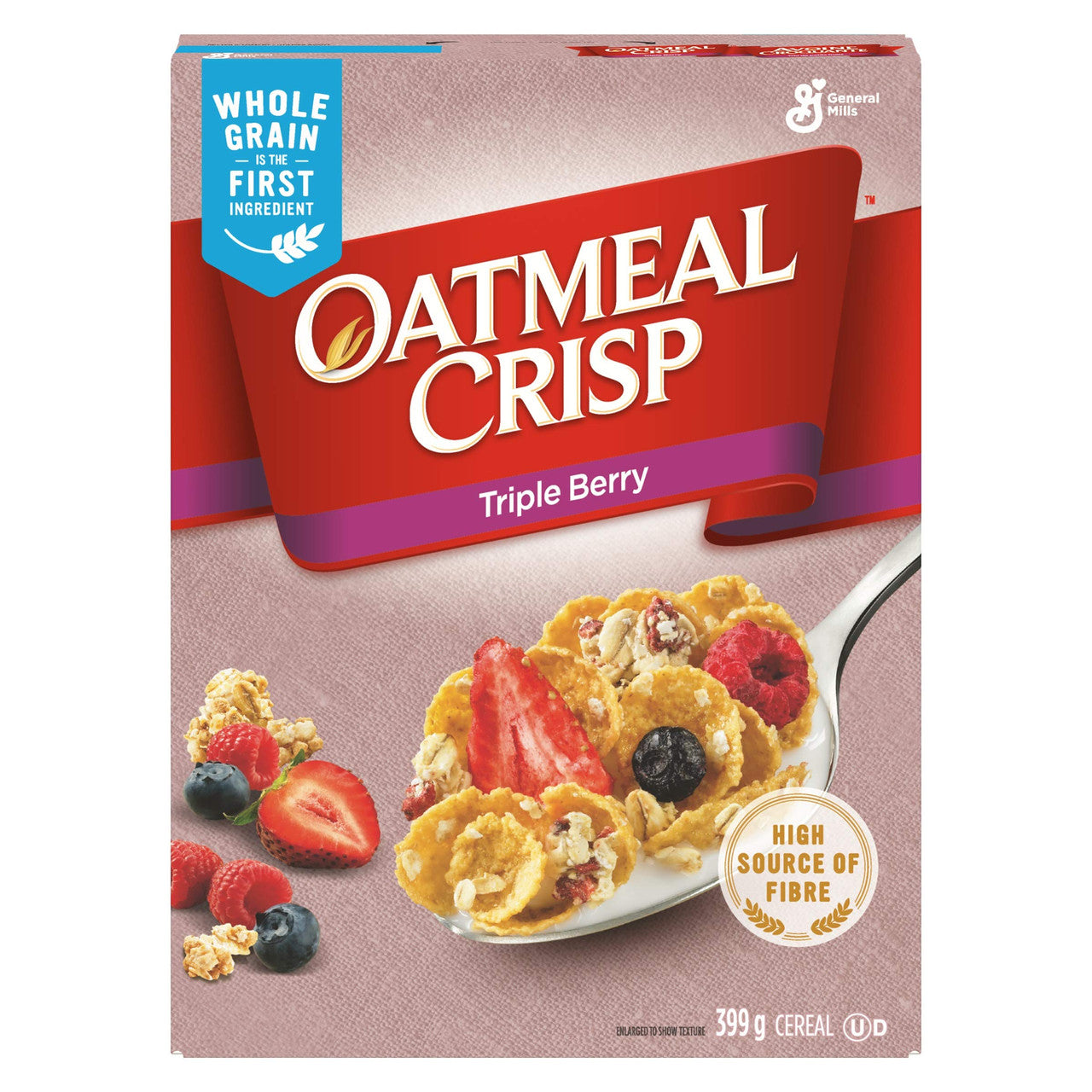 Oatmeal Crisp Triple Berry Cereal, 399g/14.1 oz., {Imported from Canada}