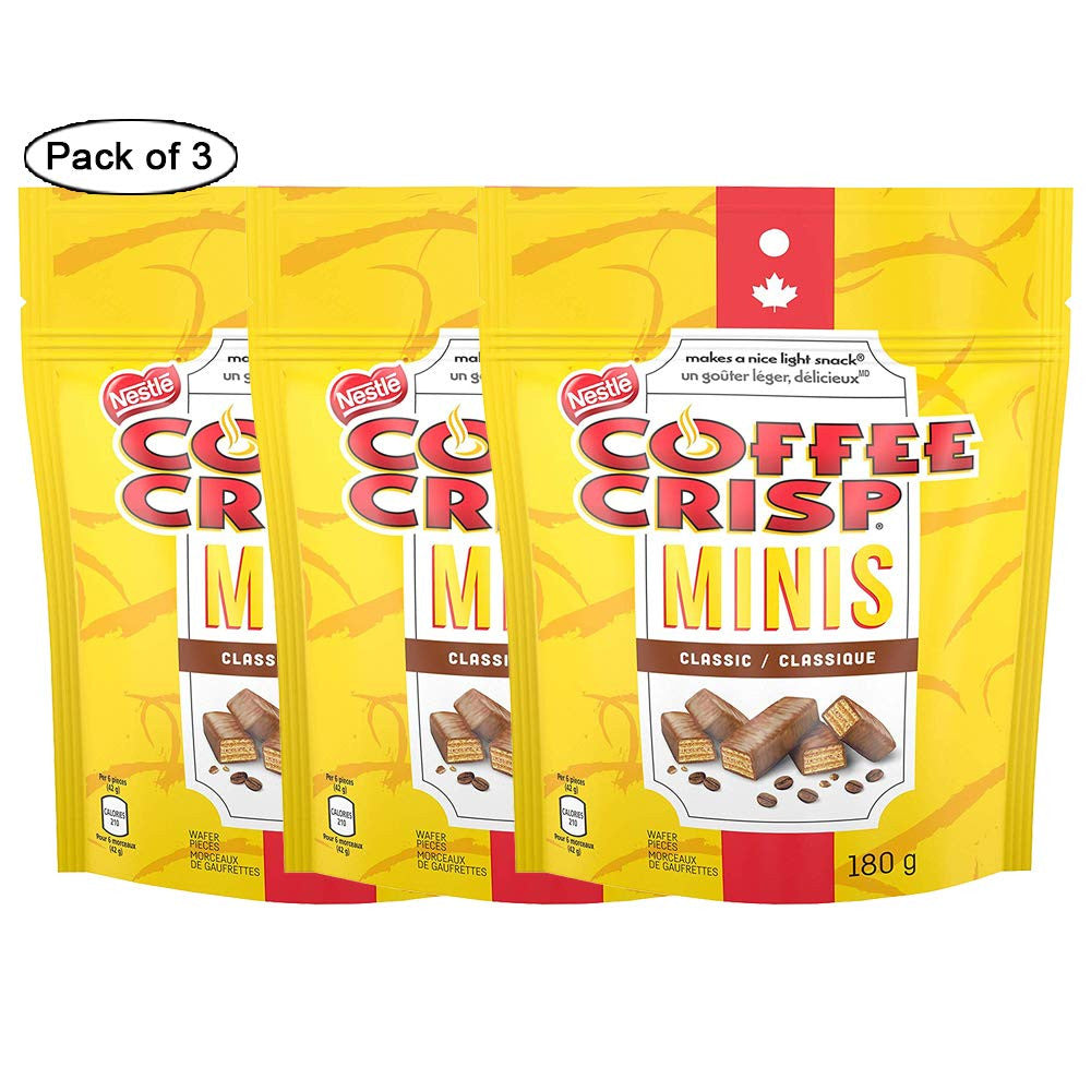 Coffee Crisp Minis 180g/6.3oz, 3 Pack {Imported from Canada}