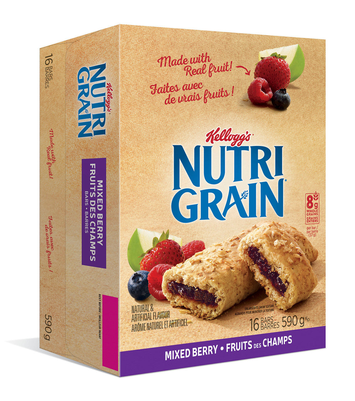 Kellogg's Nutri-Grain Mixed Berry 16 bars, 590g/20.8oz {Imported from Canada}