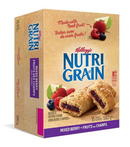 Kellogg's Nutri-Grain Mixed Berry 16 bars, 590g/20.8oz {Imported from Canada}