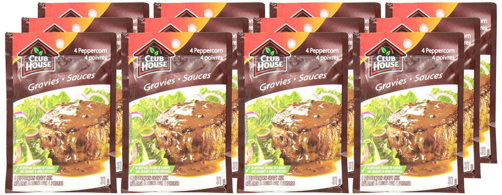 Club House 4 Peppercorn Sauce, 31g, 12-count {Imported from Canada}