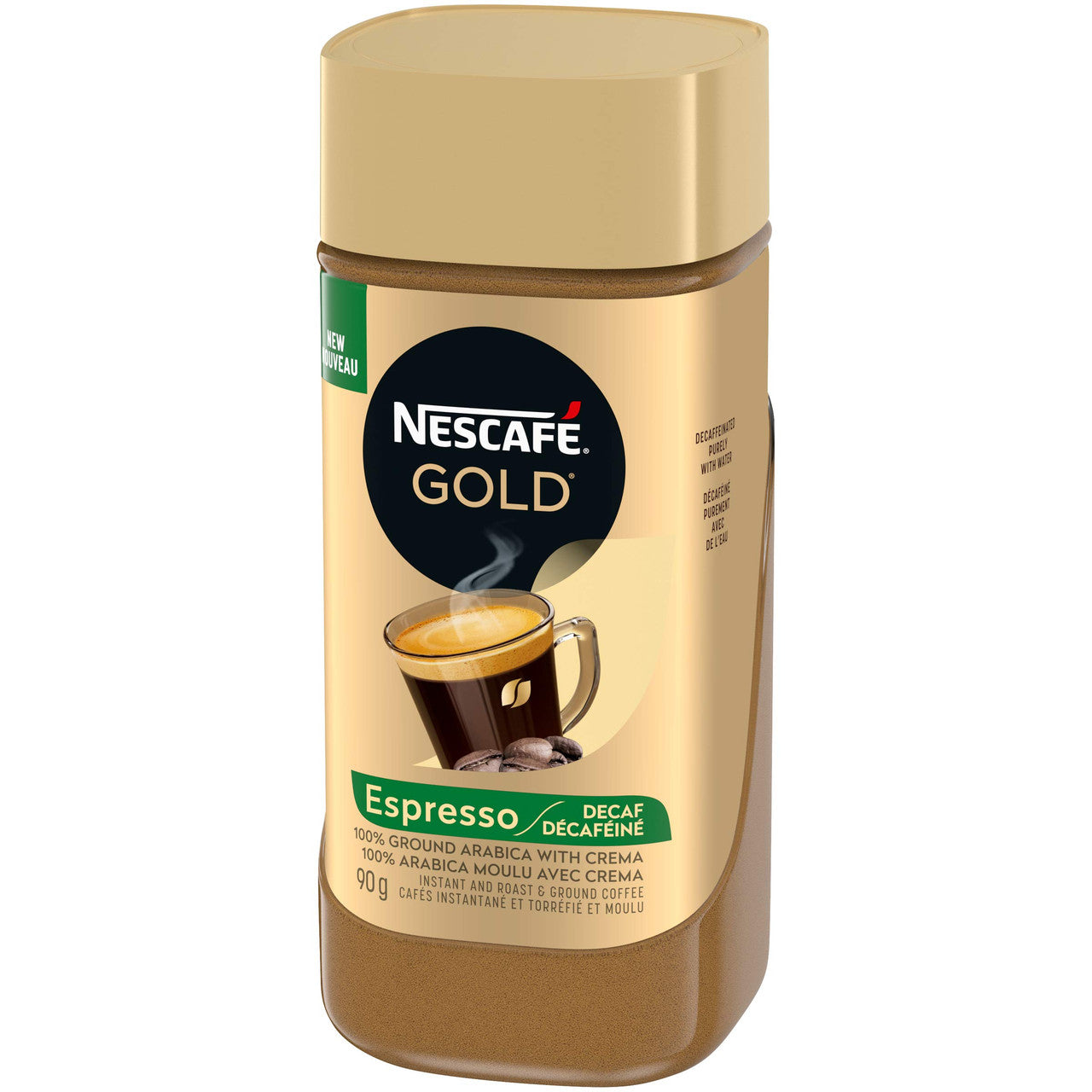 Nescafé Gold Espresso Decaf Instant Coffee, 90g/3.2 oz., Jars, 6 Count, {Imported from Canada}