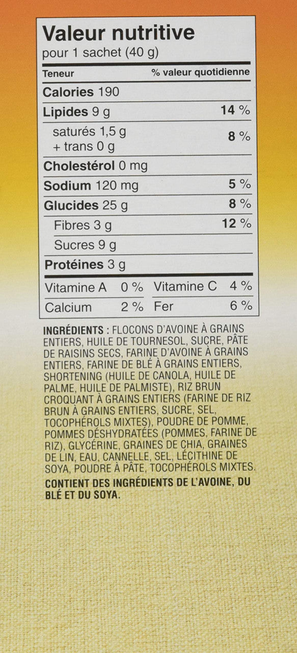 Quaker Breakfast Oat Bites, 5 x 40g Pouches, Orchard Apple & Cinnamon, 200g/7.1oz Box, {Imported from Canada}