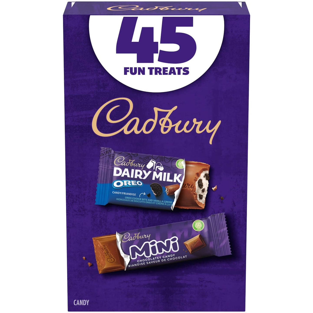 Cadbury Chocolate Fun Treats, Original & Oreo Dairy Milk Chocolate Bars, 45 count, 593g/20 oz. Box {Imported from Canada}