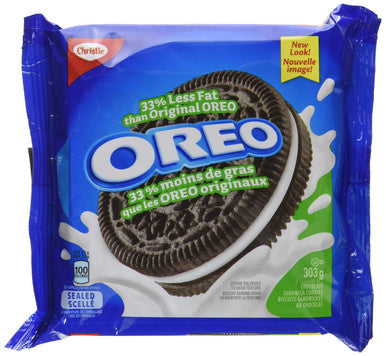 Oreo Less Fat Sandwich Cookies, 303g/10.7oz., Bag, {Imported from Canada}